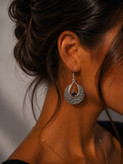 گوشواره زنانه مدل طرح نقره | Qazal Bijoux Silver Essence