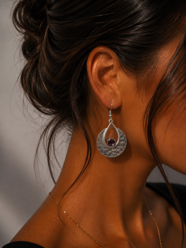 گوشواره زنانه مدل طرح نقره | Qazal Bijoux Silver Essence