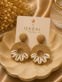 گوشواره زنانه مدل Marina طرح صدف و حصیری | Qazal Bijoux